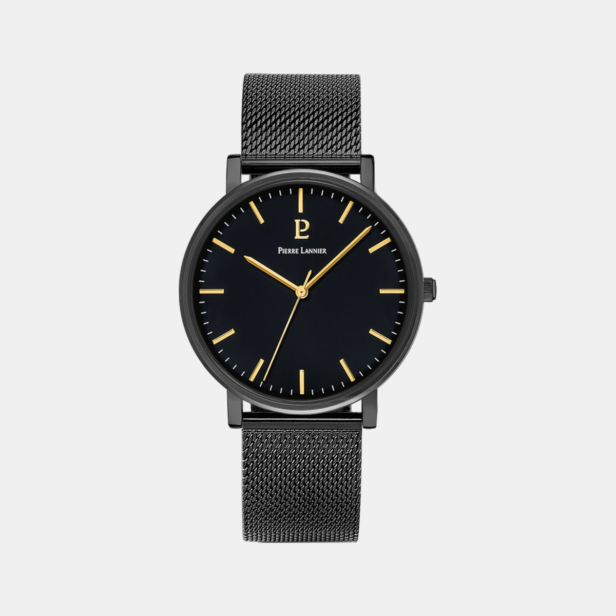Essential Men Quartz Black Dial Analog Mesh Watch 218F439