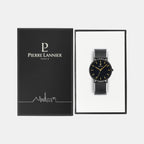 Essential Men Quartz Black Dial Analog Mesh Watch 218F439