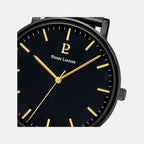 Essential Men Quartz Black Dial Analog Mesh Watch 218F439