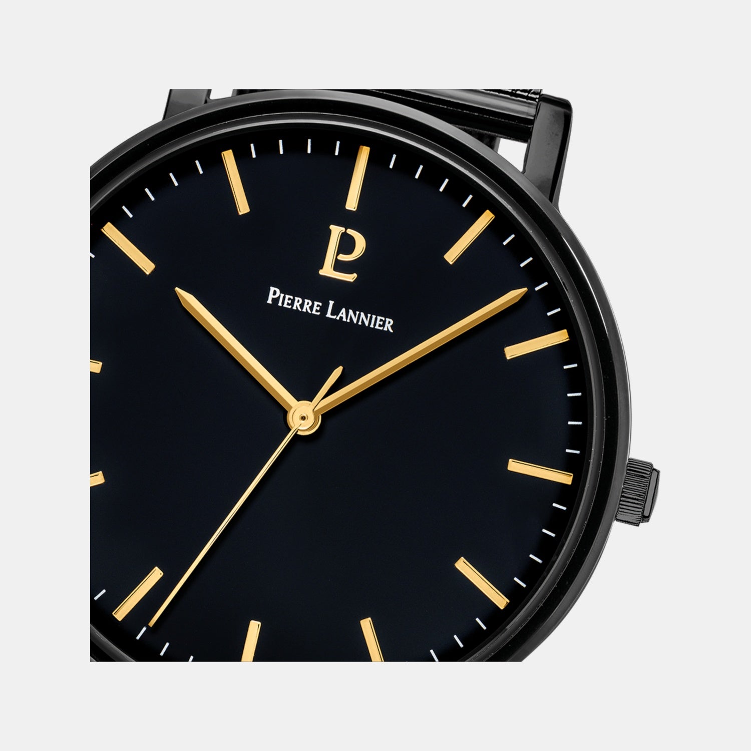 Essential Men Quartz Black Dial Analog Mesh Watch 218F439