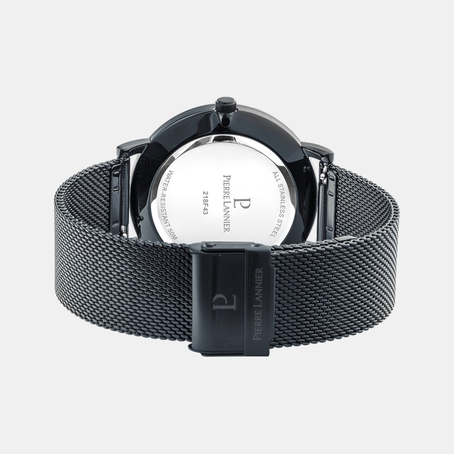 Essential Men Quartz Black Dial Analog Mesh Watch 218F439