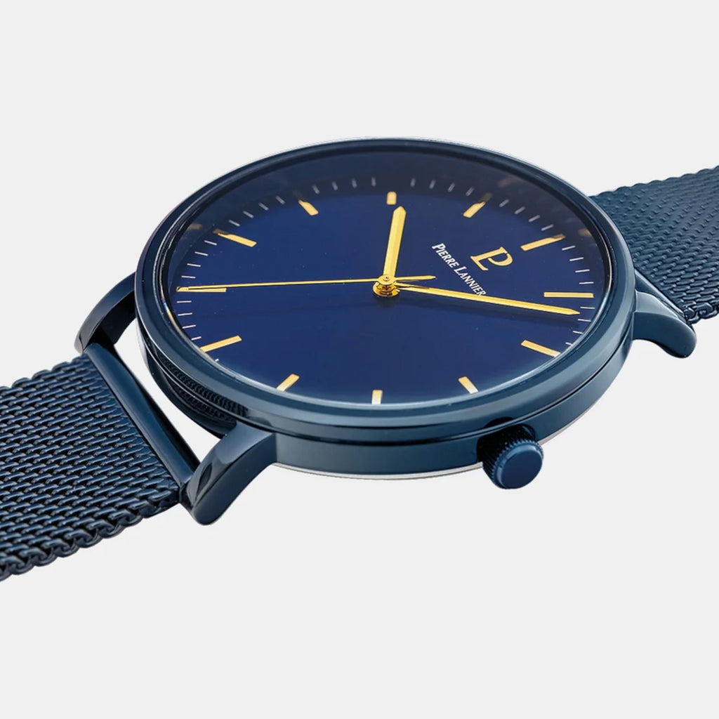 Essential Men Quartz Blue Dial Analog Stainless Steel Watch 218F466