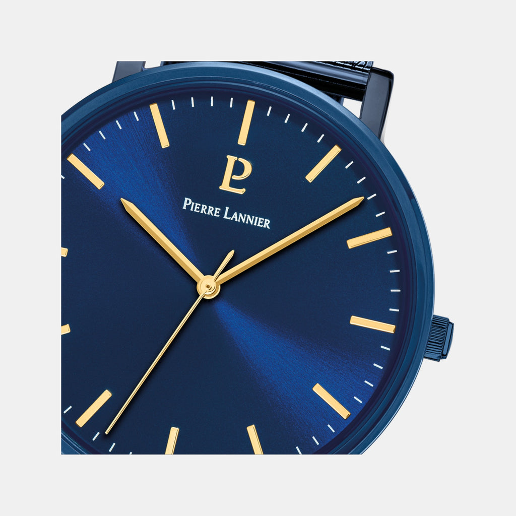 Essential Men Quartz Blue Dial Analog Mesh Watch 218F466