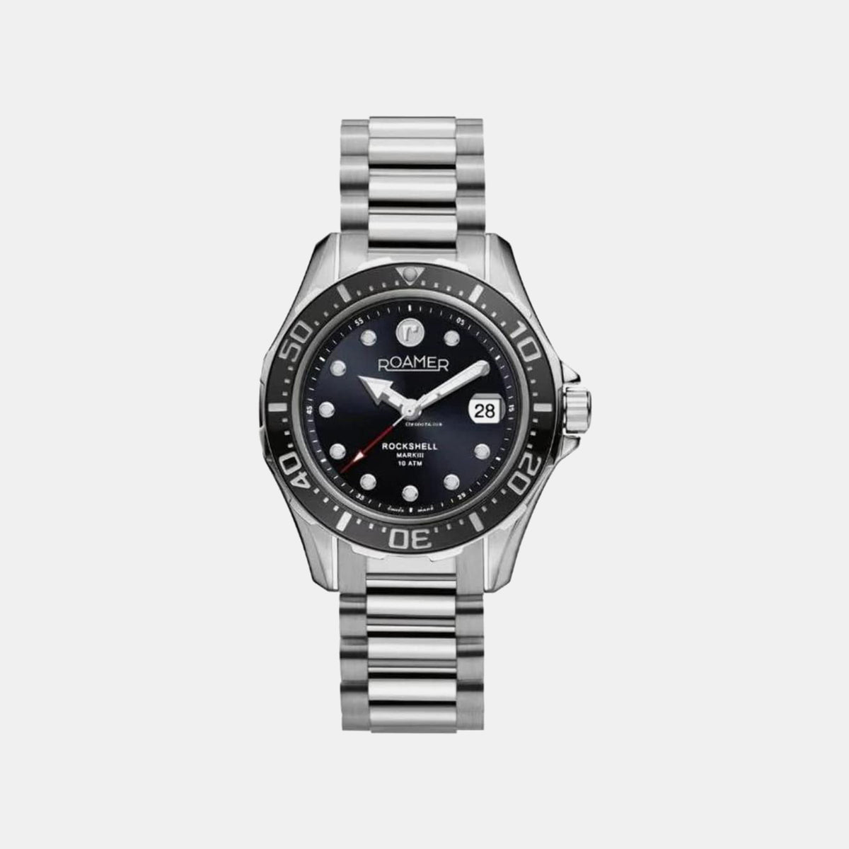 Rockshell Mark III Men Quartz Black Dial Analog Stainless Steel Watch 220660 41 55 20