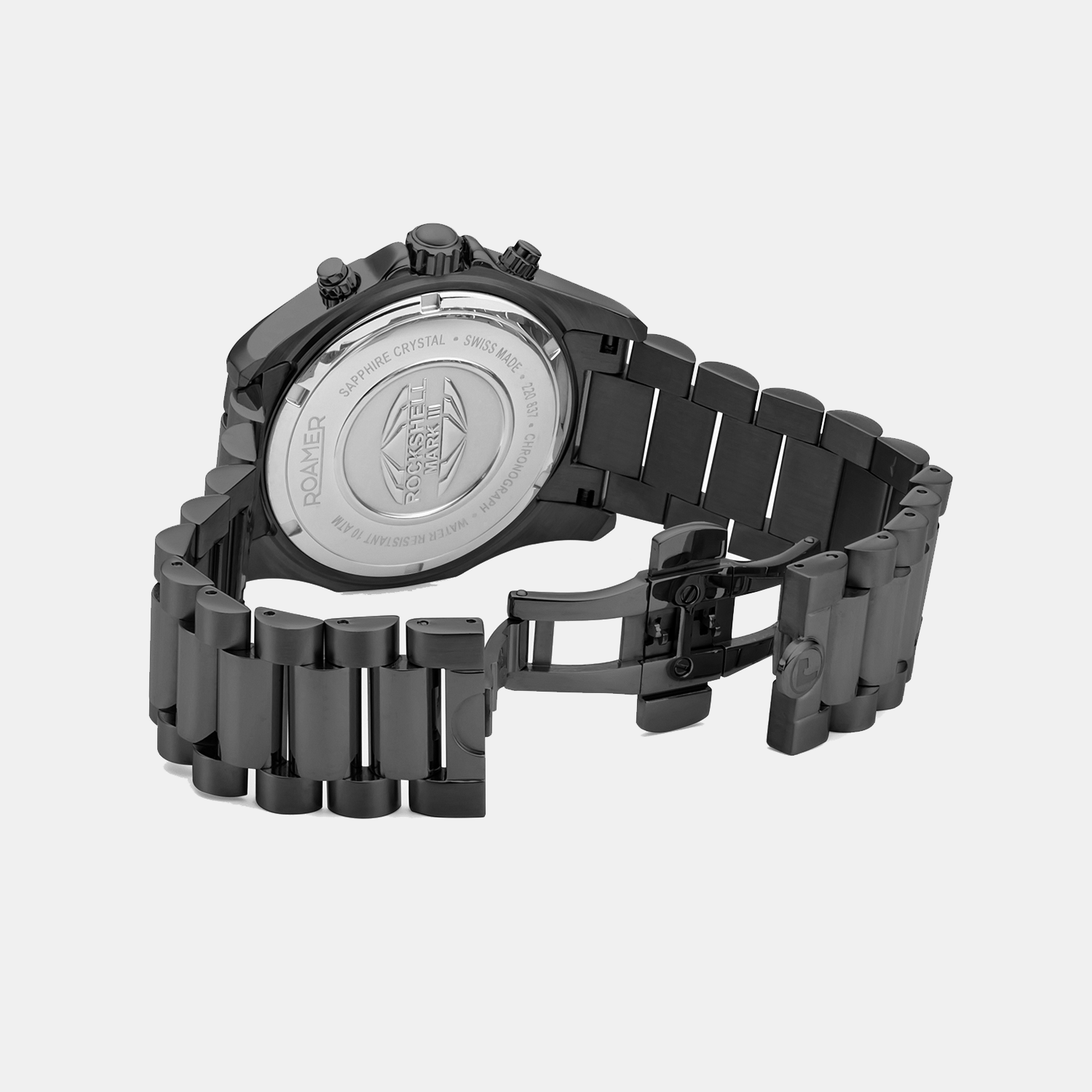 Rockshell Mark Iii Men Quartz Black Dial Chronograph Stainless Steel Watch 220837 45 85 50