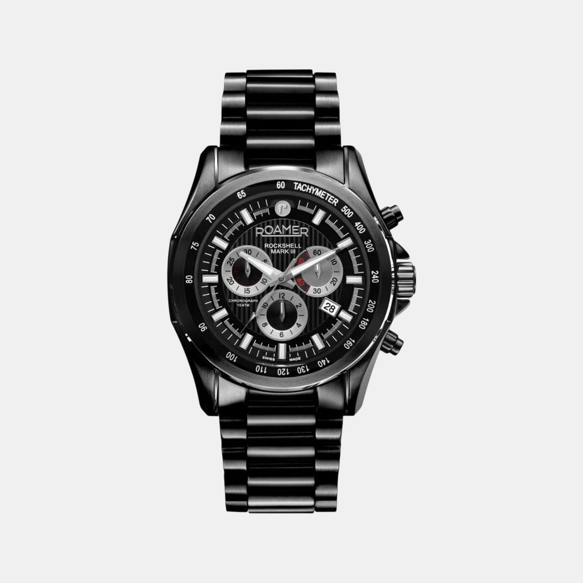 Rockshell Mark Iii Men Quartz Black Dial Chronograph Stainless Steel Watch 220837 42 55 20