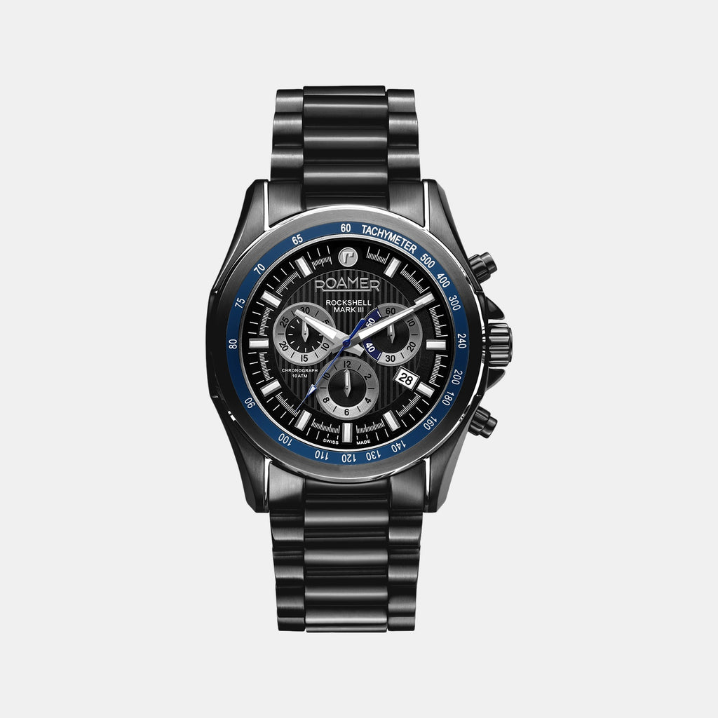 Rockshell Mark Iii Men Quartz Black Dial Chronograph Stainless Steel Watch 220837 45 85 50