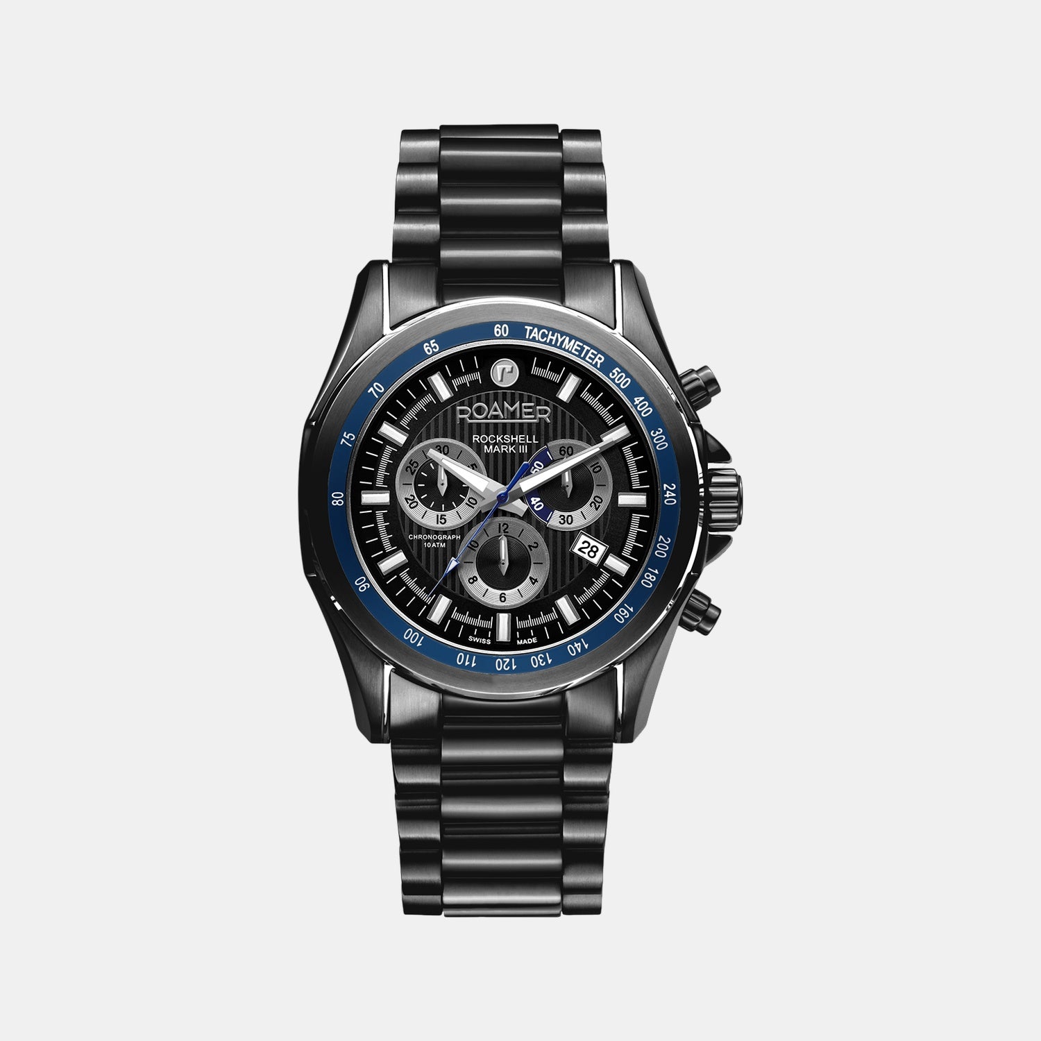 Rockshell Mark Iii Men Quartz Black Dial Chronograph Stainless Steel Watch 220837 45 85 50