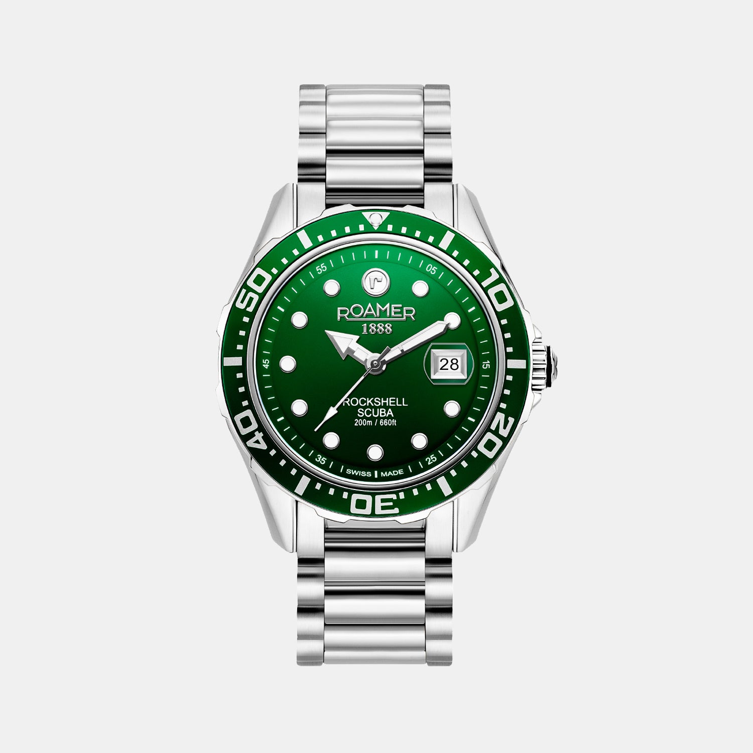 Roamer Rockshell Mark III Scuba Men Quartz Green Dial Analog