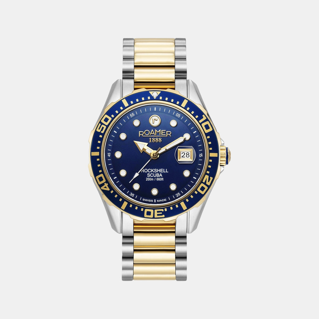 Rockshell Mark III Scuba Men Quartz Blue Dial Analog Stainless Steel Watch 220858 47 45 50