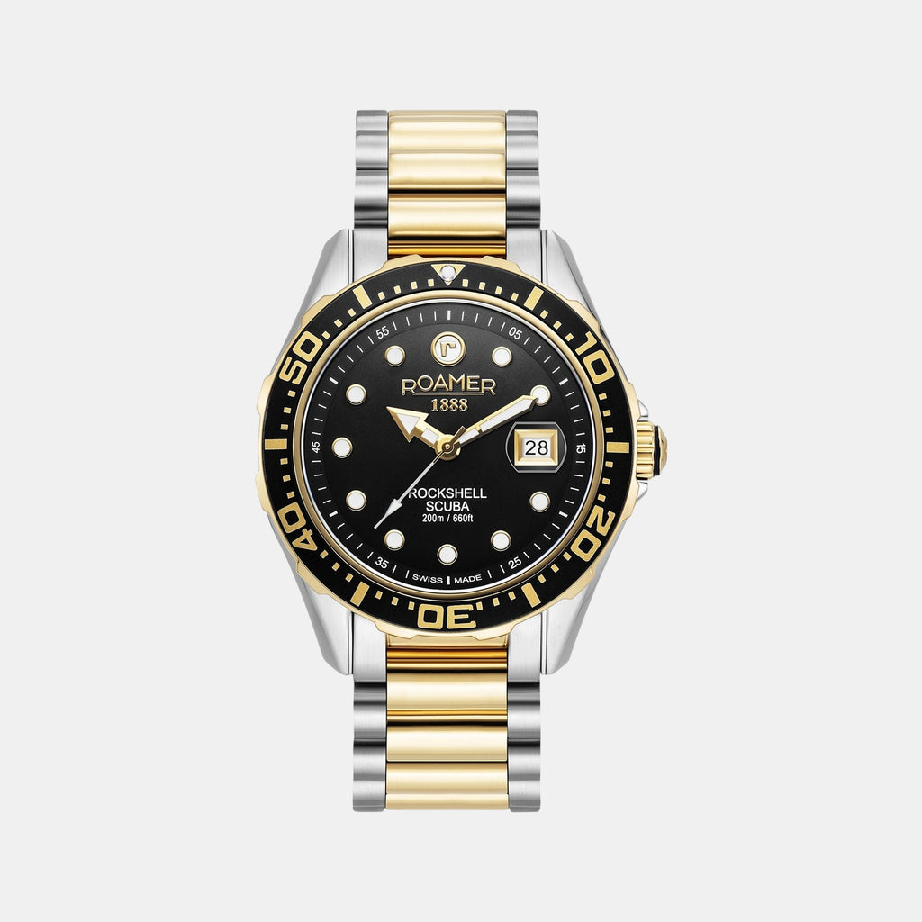 Rockshell Mark III Scuba Men Quartz Black Dial Analog Stainless Steel Watch 220858 47 85 50