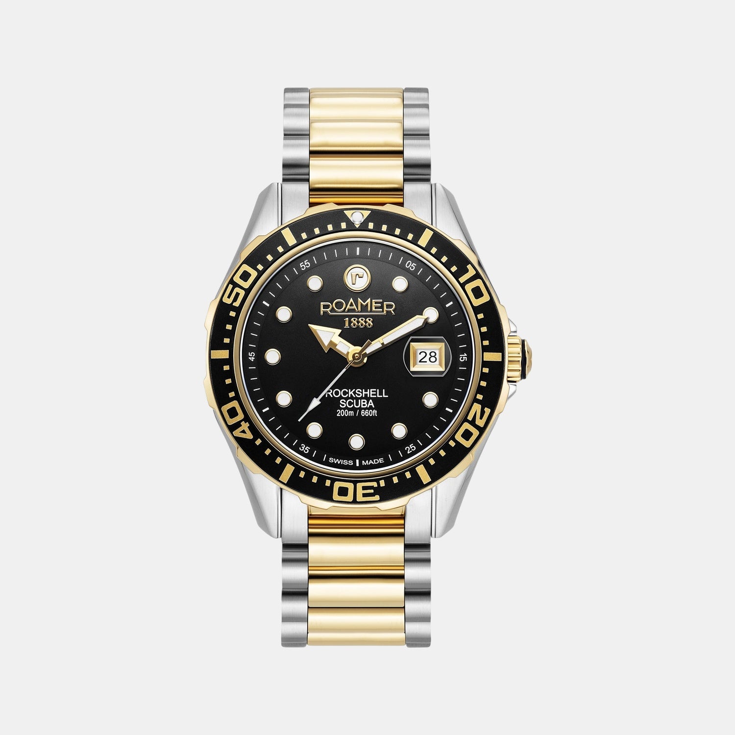 Rockshell Mark III Scuba Men Quartz Black Dial Analog Stainless Steel Watch 220858 47 85 50