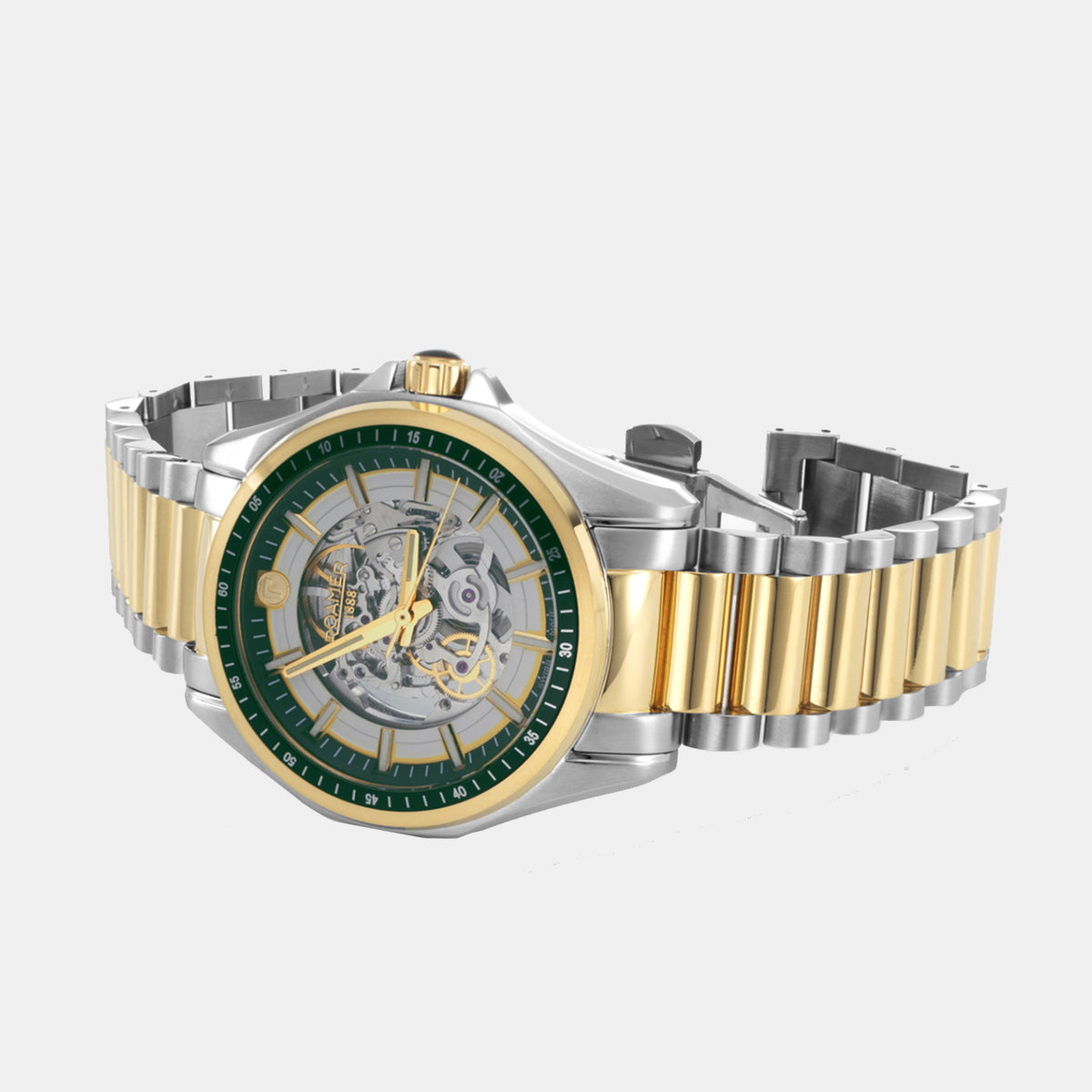 Rockshell Mark Iii Skeleton Men Automatic Green Dial Analog Stainless Steel Watch 220984 48 75 20