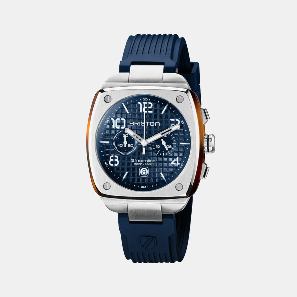 Briston Streamliner Urban Men Quartz Navy Blue Dial Chronograph Rubber Watch 22142.S.T.15.RNB-1
