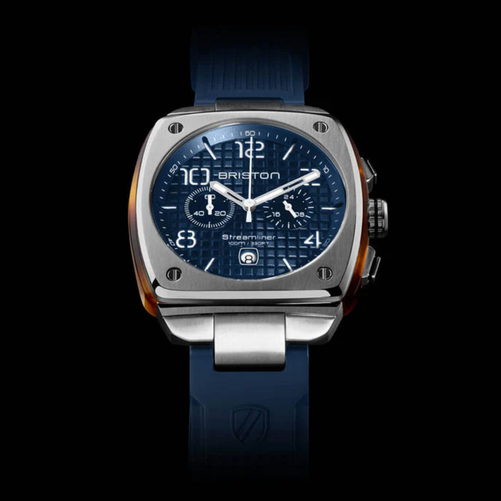 Briston Streamliner Urban Men Quartz Navy Blue Dial Chronograph Rubber Watch 22142.S.T.15.RNB-2
