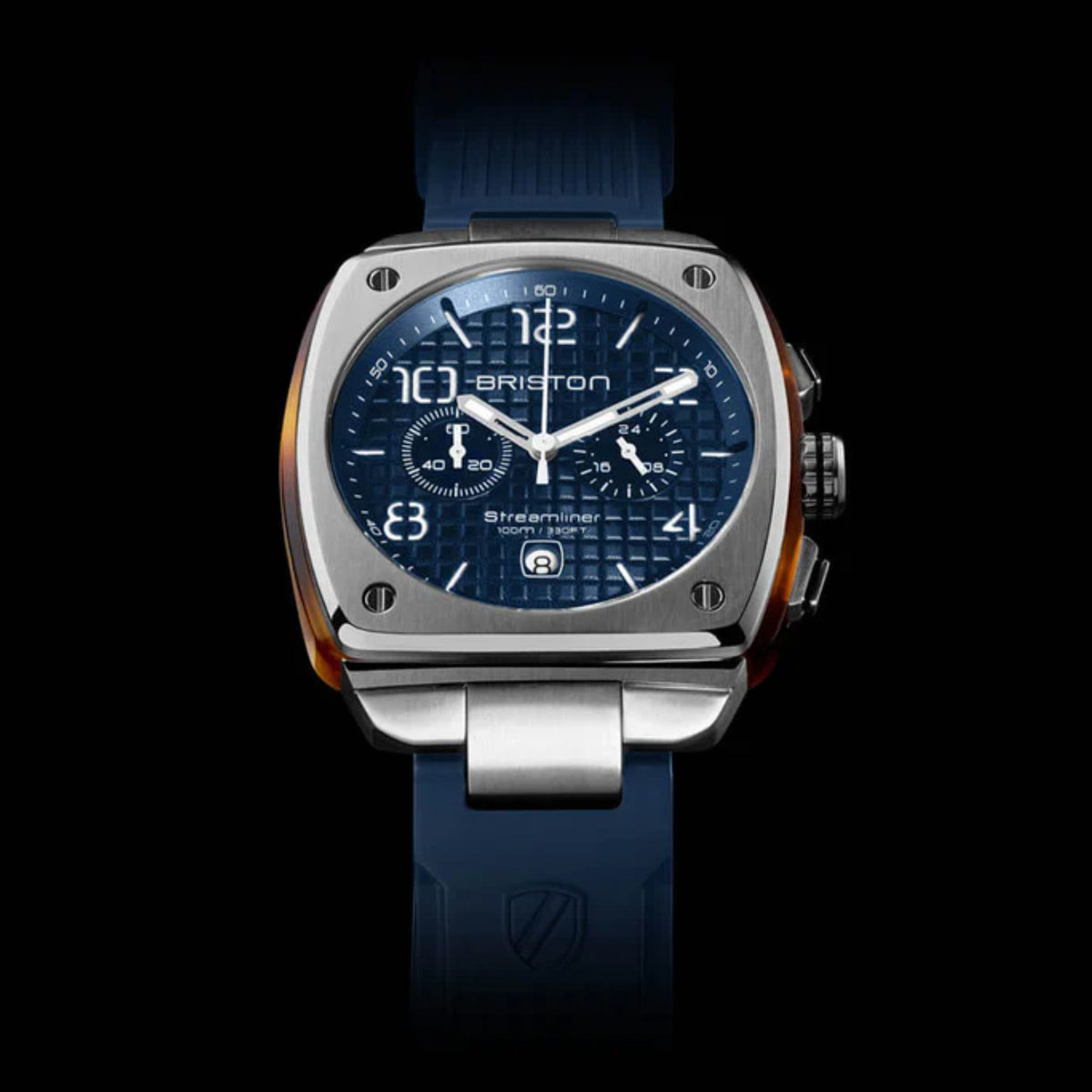 Briston Streamliner Urban Men Quartz Navy Blue Dial Chronograph Rubber Watch 22142.S.T.15.RNB-2