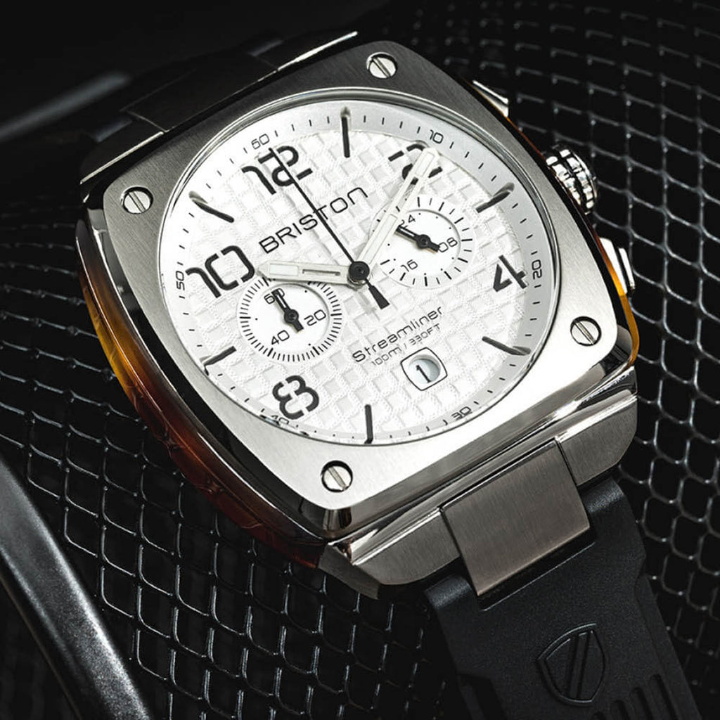 Men Quartz White Dial Chronograph Rubber Watch 22142.S.T.2.RB