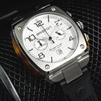 Men Quartz White Dial Chronograph Rubber Watch 22142.S.T.2.RB