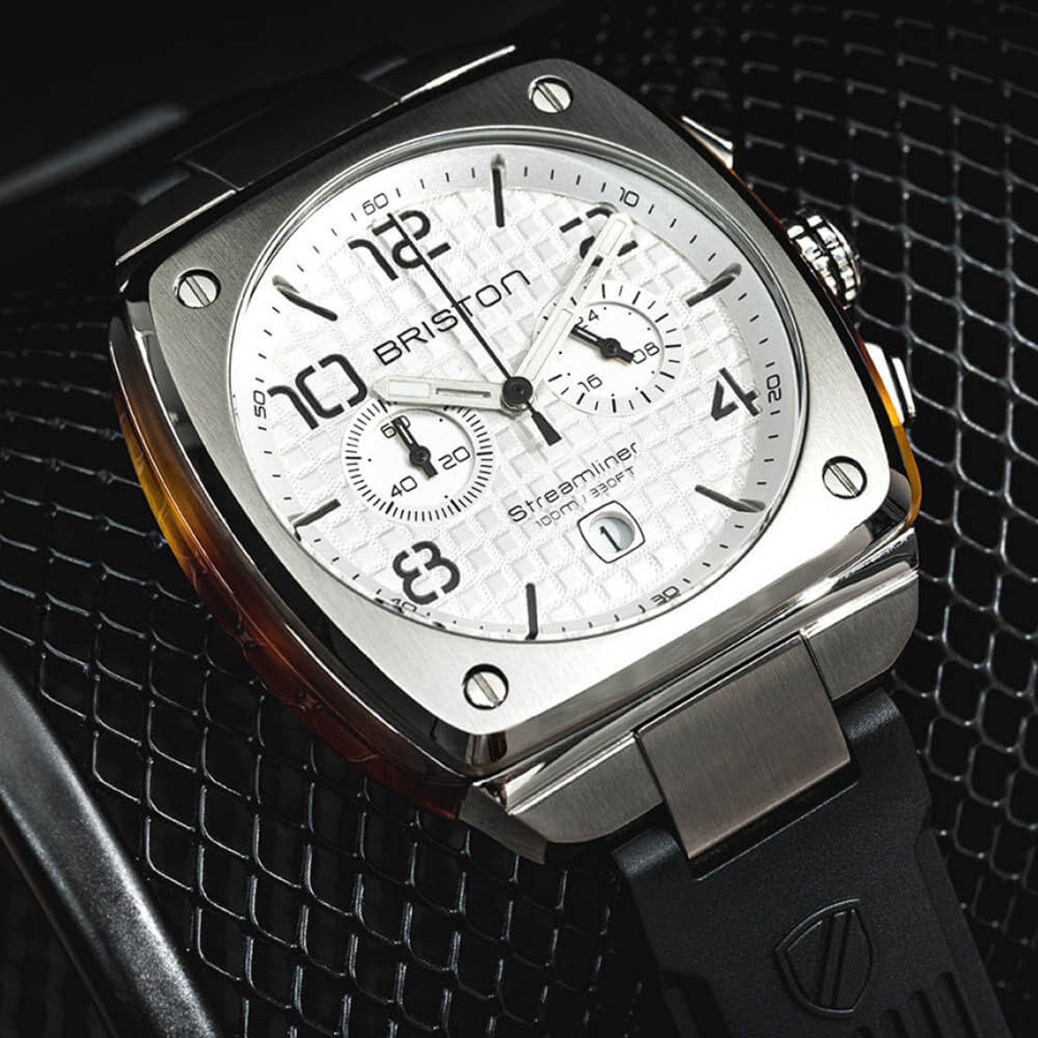 Men Quartz White Dial Chronograph Rubber Watch 22142.S.T.2.RB