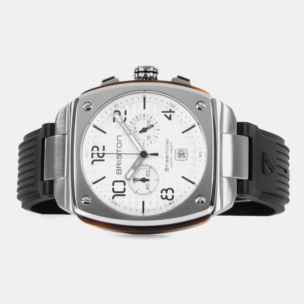 Men Quartz White Dial Chronograph Rubber Watch 22142.S.T.2.RB