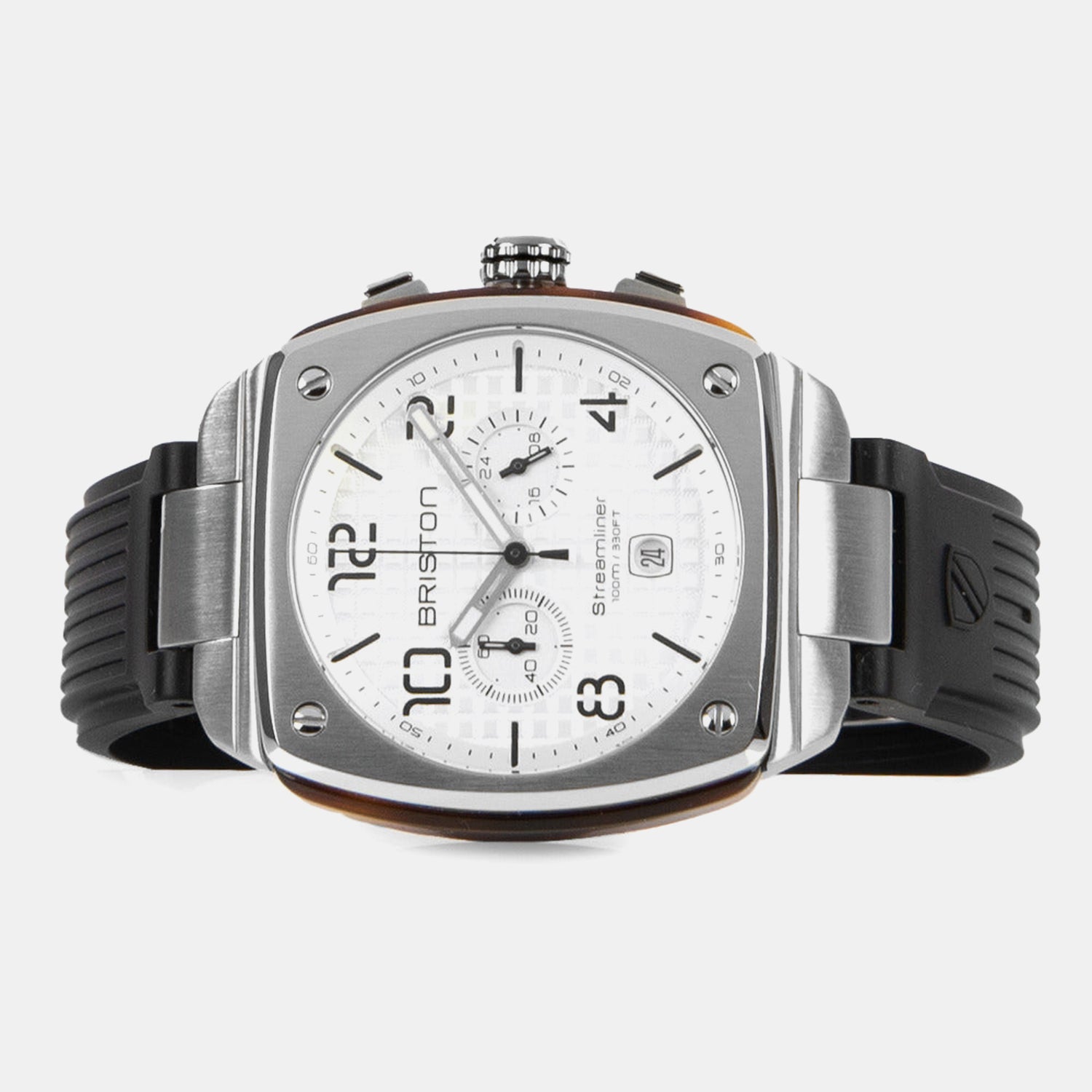 Men Quartz White Dial Chronograph Rubber Watch 22142.S.T.2.RB