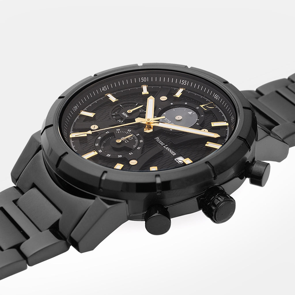 Criterium Men Quartz Black Dial Chronograph Stainless Steel Watch 225H439