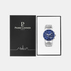 Pierre Lannier Cronos Men Quartz Blue Dial Chronograph Stainless Steel Watch 226G161-5