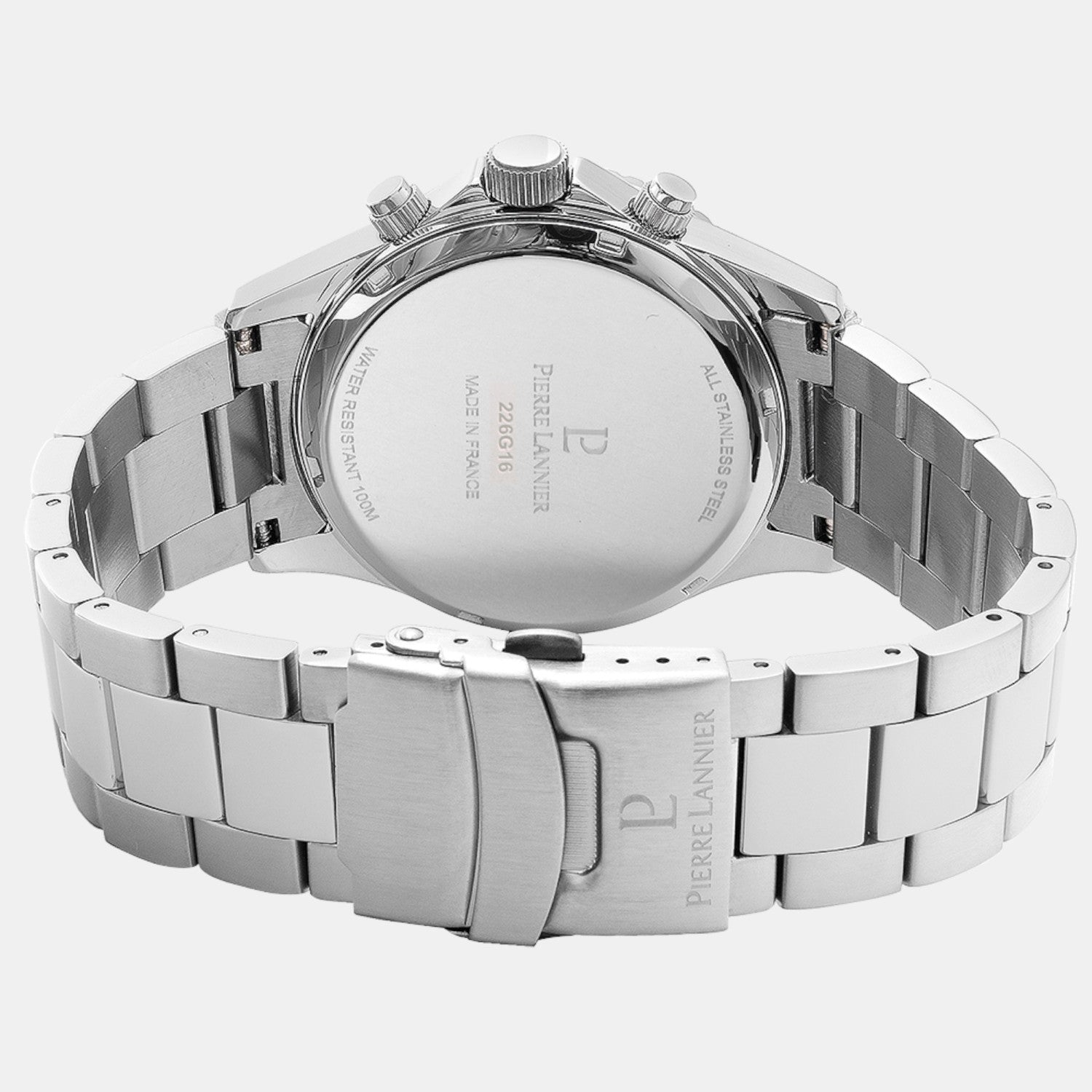 Pierre Lannier Cronos Men Quartz Blue Dial Chronograph Stainless Steel Watch 226G161-4