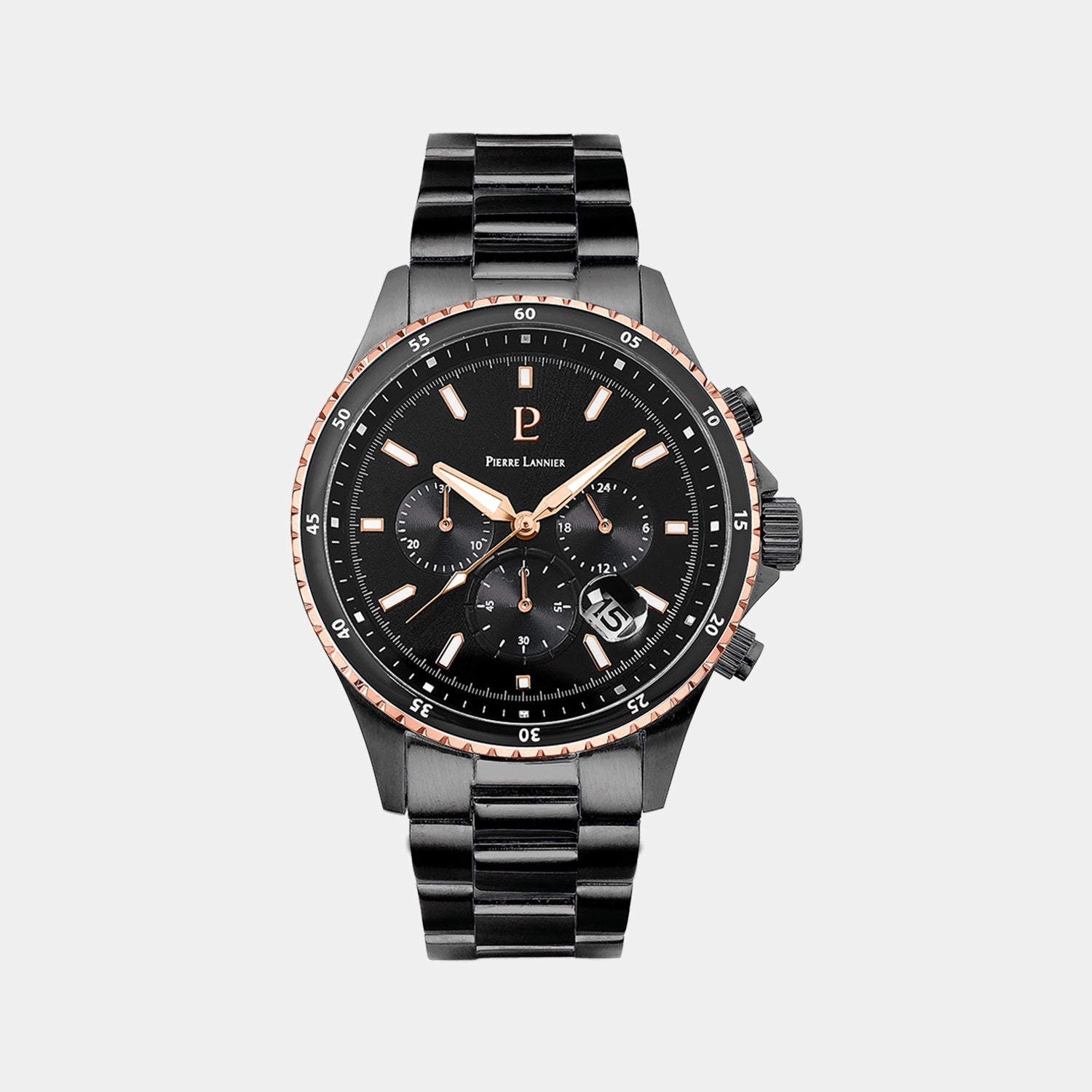 Cronos Men Quartz Black Dial Analog Stainless Steel Watch 228J239