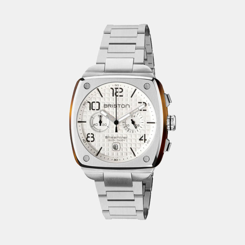 Briston Streamliner Urban Men Quartz White Dial Chronograph Stainless Steel Watch 23142.S.T.2.SB-1