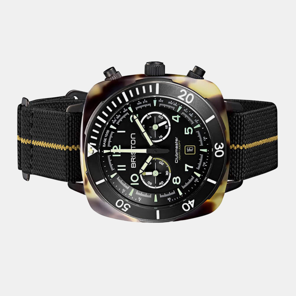 Clubmaster Outdoor Men Quartz Black Dial Chronograph NATO Watch 23144.PBAM.TS.5.EBK