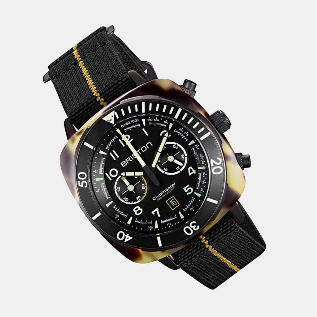 Clubmaster Outdoor Men Quartz Black Dial Chronograph NATO Watch 23144.PBAM.TS.5.EBK