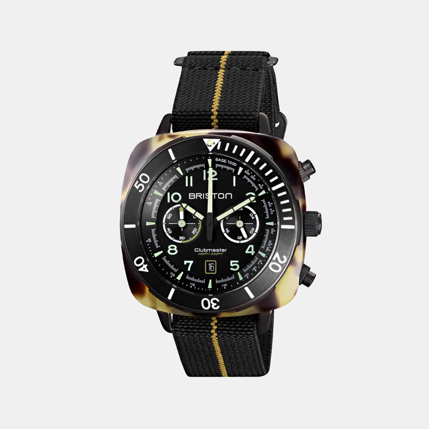 Clubmaster Outdoor Men Quartz Black Dial Chronograph Nato Watch 23144.PBAMTS.5.EBK