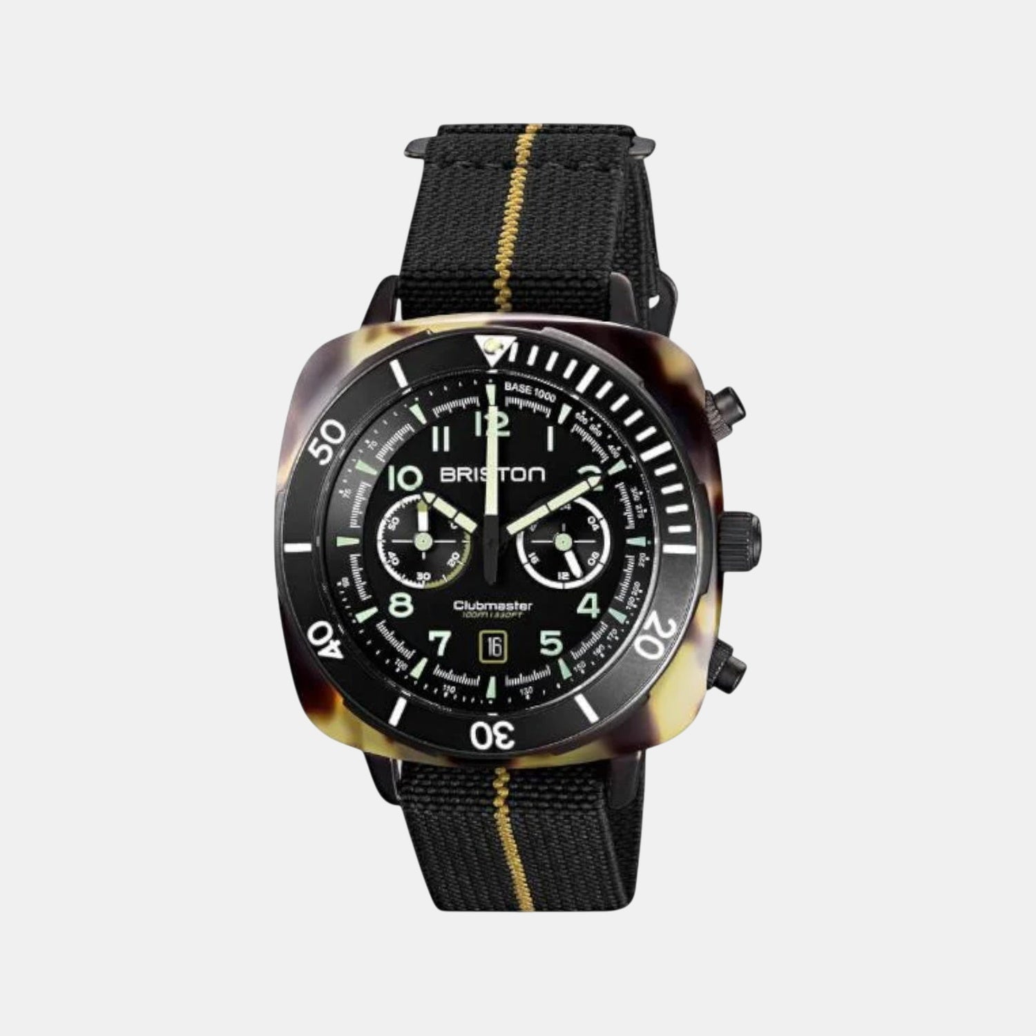 Clubmaster Outdoor Men Quartz Black Matt Dial Chronograph Nato Watch 23144.PBAM.TS.5.EBK