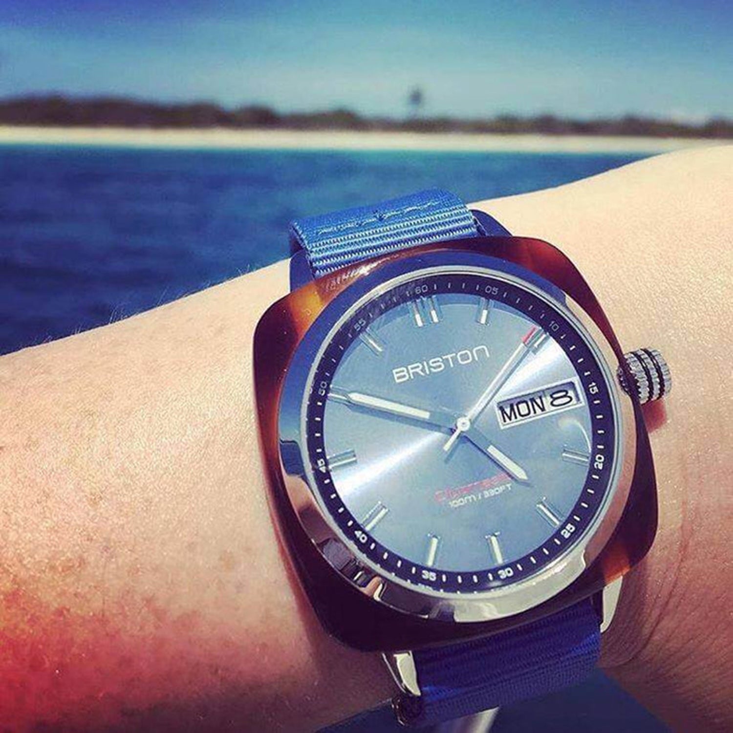 Men Quartz Blue Dial Analog NATO Watch 23342.SA.TS.25.NIB