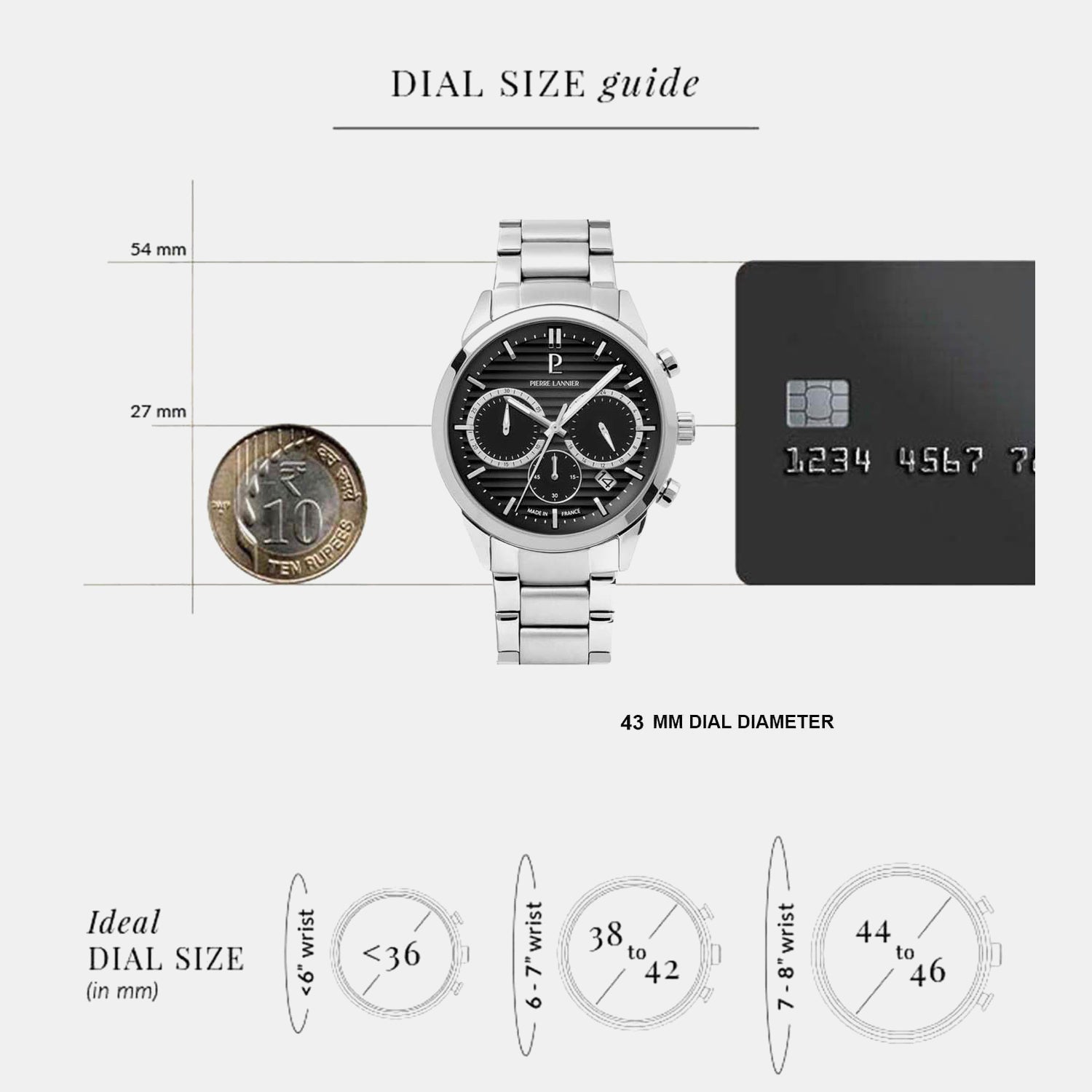 Monarck Men Quartz Black Dial Chronograph Stainless Steel Watch 233D131