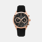 Monarck Men Quartz Grey Dial Chronograph Leather Watch 233D233
