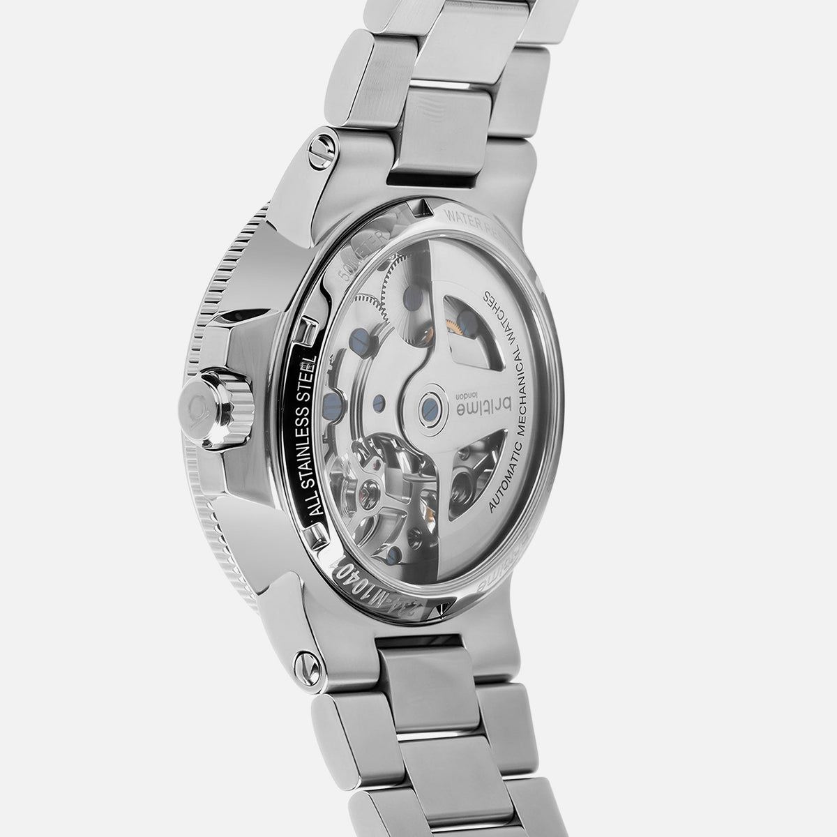 Men Automatic Silver Dial Multi-Function Stainless Steel Watch 234-M10401