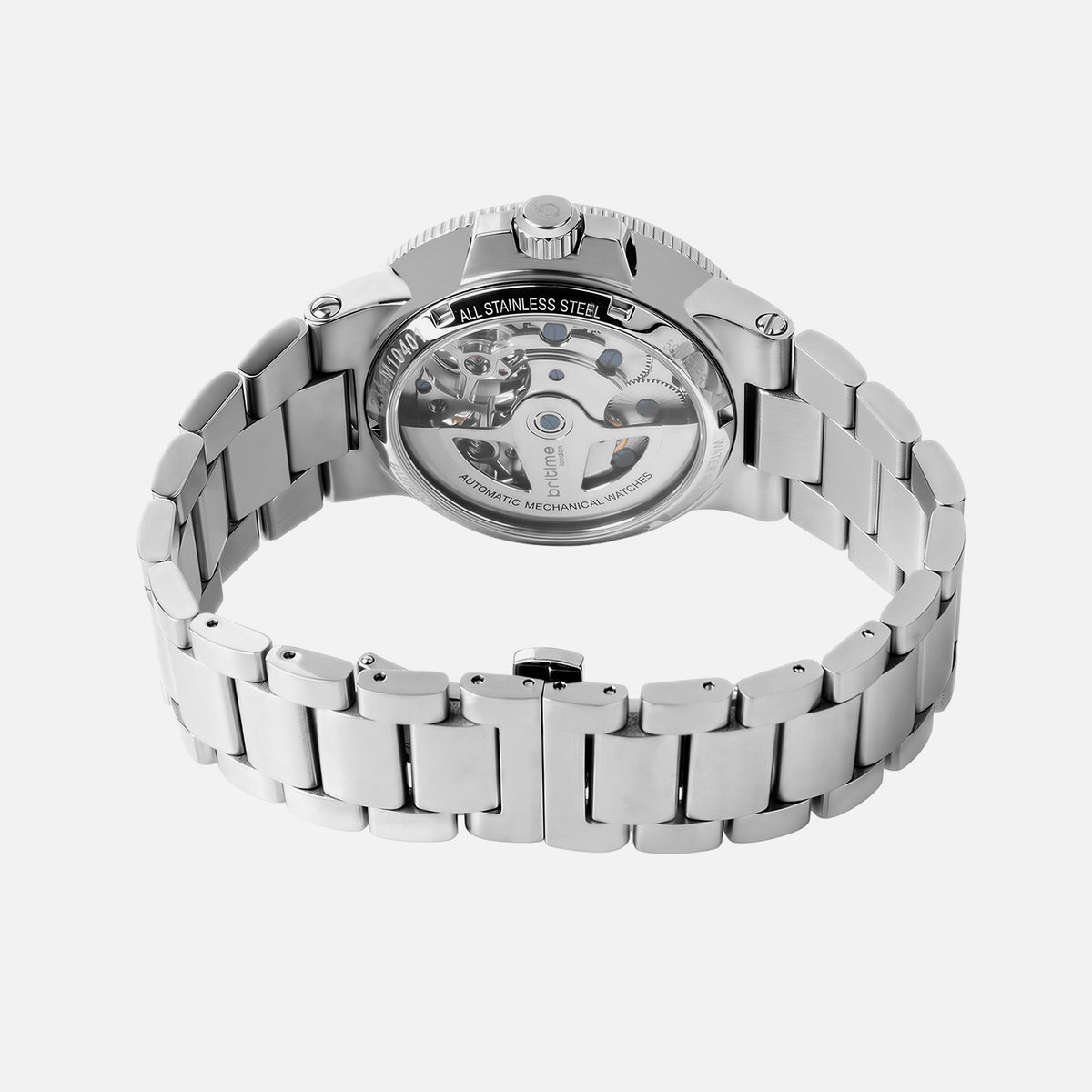Men Automatic Silver Dial Multi-Function Stainless Steel Watch 234-M10401