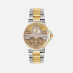 Men Automatic Gold Dial Multi-Function Stainless Steel Watch 234-M20304