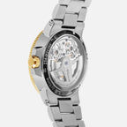 Men Automatic Gold Dial Multi-Function Stainless Steel Watch 234-M20304