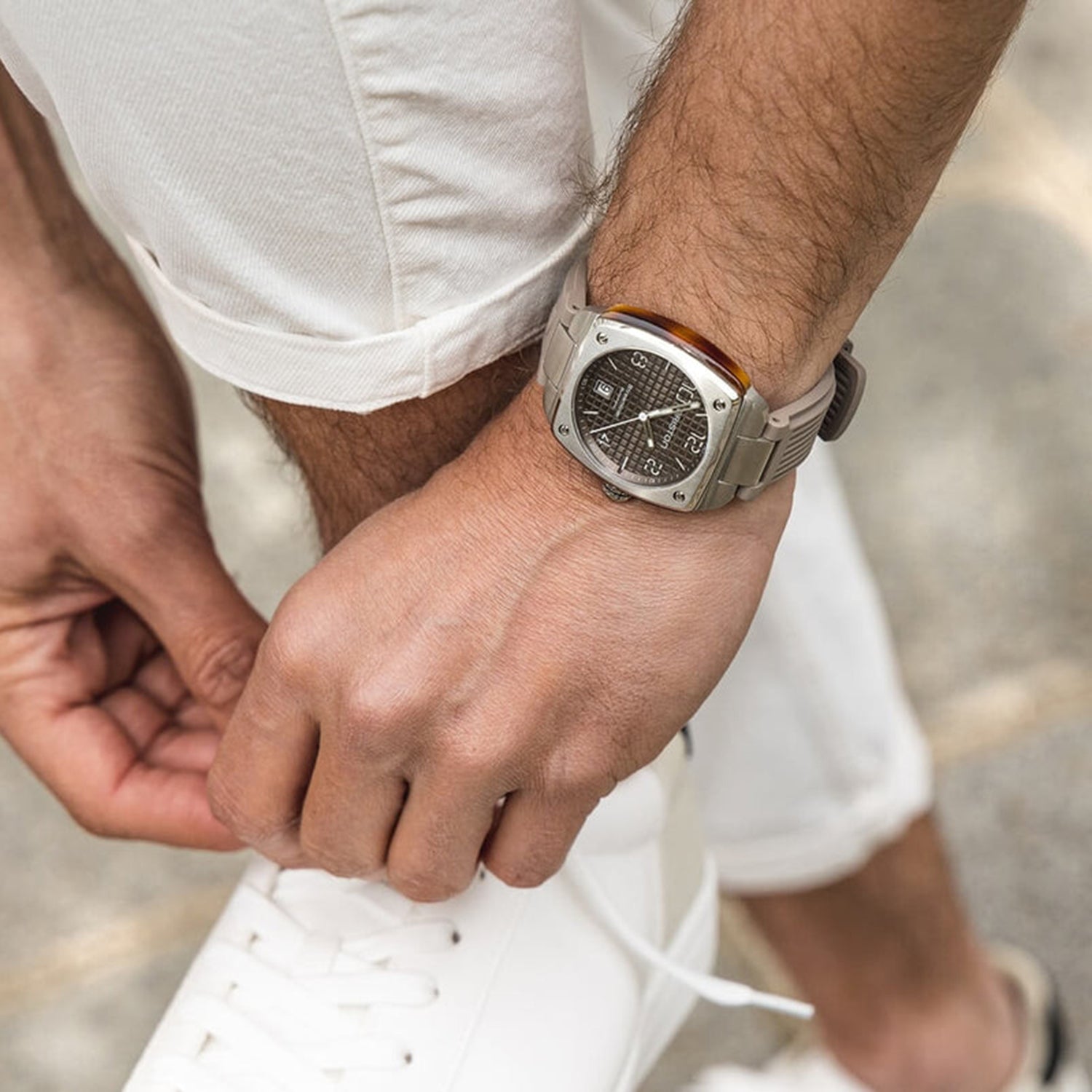 Streamliner Urban Men Automatic Grey Taupe Dial Analog Rubber Watch 23640.S.T.30.RT