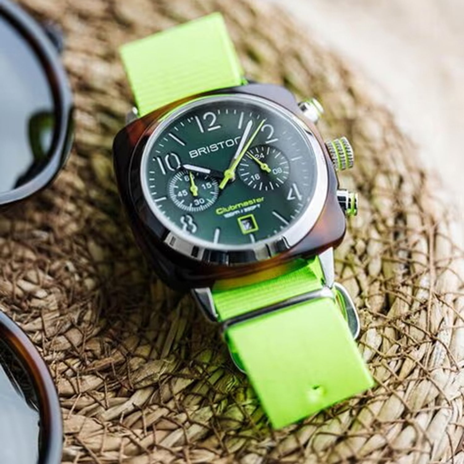 Men Quartz Green Dial Chronograph NATO Watch 24140.SA.T.10.NYG