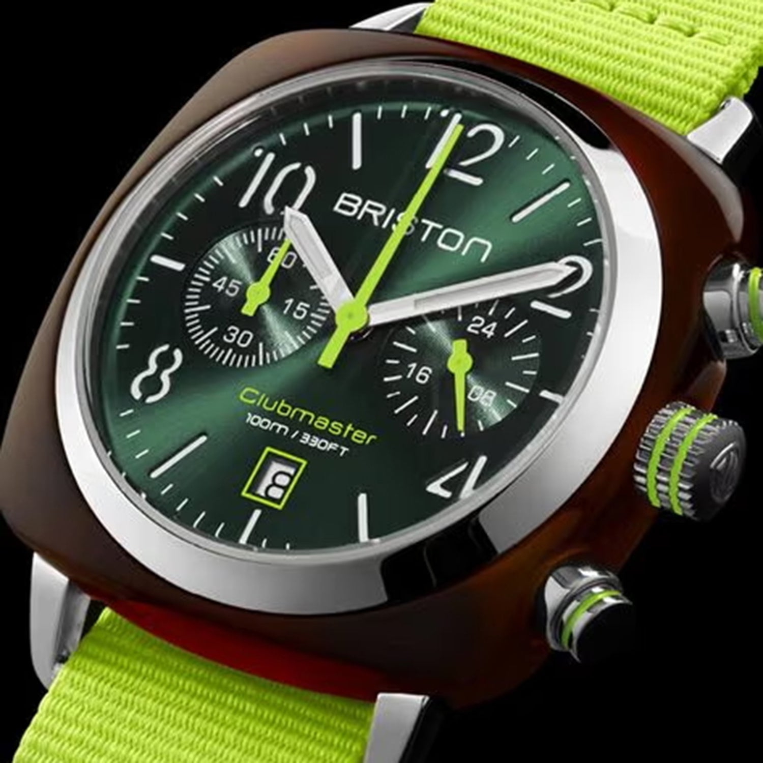 Men Quartz Green Dial Chronograph NATO Watch 24140.SA.T.10.NYG