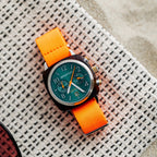 Clubmaster Classic Unisex Quartz Green Dial Chronograph NATO Watch 24140.SA.T.27.NOG