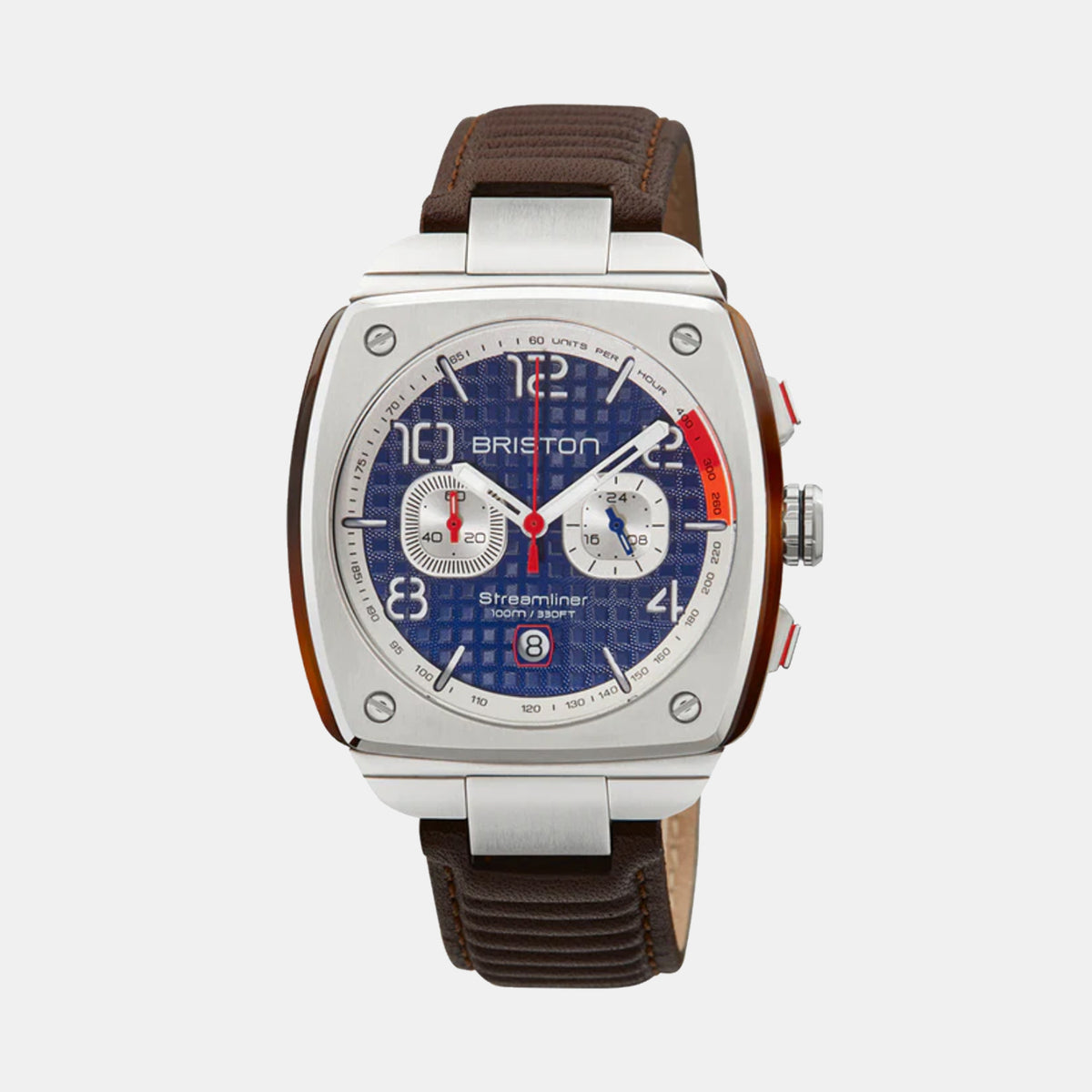 Briston Streamliner Urban Men Quartz Blue Dial Chronograph Leather Watch 24142.S.T.15.LBR-1