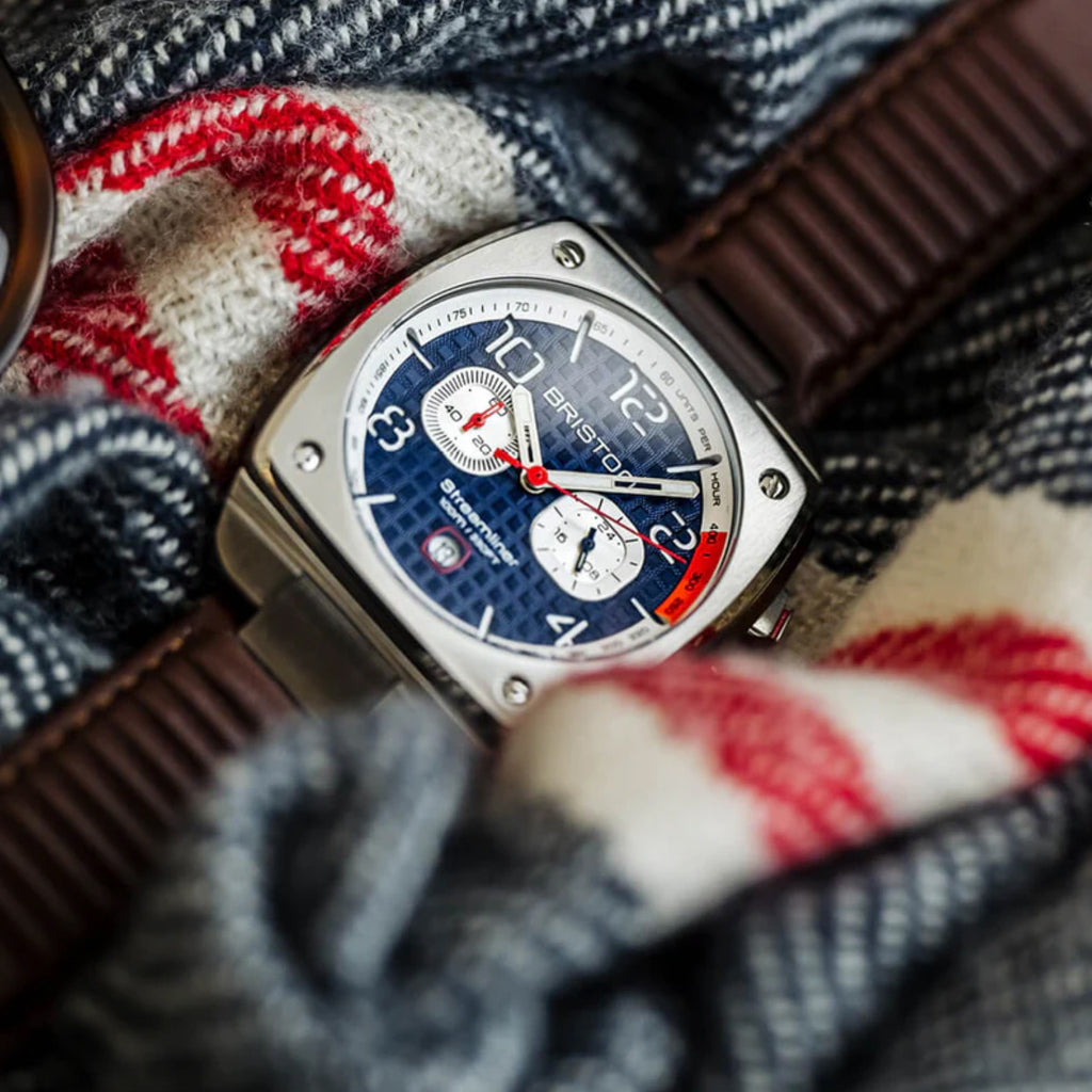 Briston Streamliner Urban Men Quartz Blue Dial Chronograph Leather Watch 24142.S.T.15.LBR-4