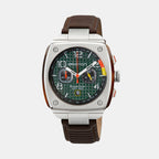 Briston Streamliner Urban Men Quartz Green Dial Chronograph Leather Watch 24142.S.T.16.LBR-1