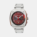 Briston Streamliner Urban Men Quartz Red Dial Chronograph Stainless Steel Watch 24142.S.T.8.SB-1