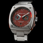 Briston Streamliner Urban Men Quartz Red Dial Chronograph Stainless Steel Watch 24142.S.T.8.SB-3